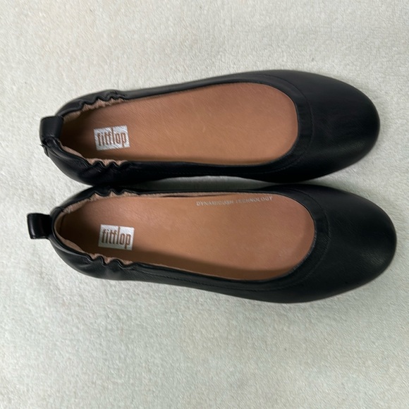Fitflop Black Leather Allegro Ballerina Flat Size 5 - Picture 2 of 13